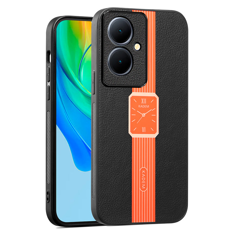 KADEM For Oppo A79 5G / A2 5G PU+TPU+Acrylic Case Electroplated Smartphone Cover KADEM For Oppo A79 5G / A2 5G PU+TPU+Acrylic Case Electroplated Smartphone Cover